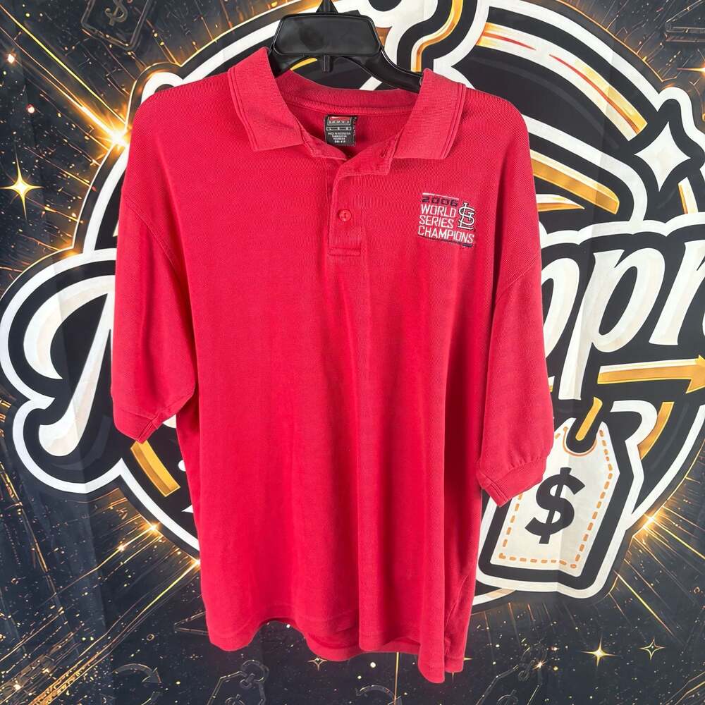 Y2K Nike Team Men's St Louis Cardinals 2006 World Series Champions Polo Size L